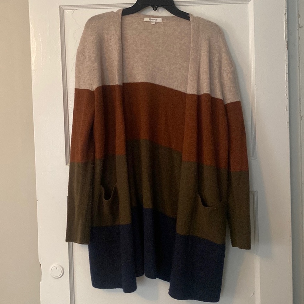 Madewell cardigan, size small, stripe detail